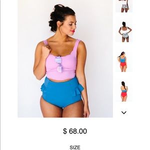 Kortni Jeane XS Purple Scalloped Swim Top